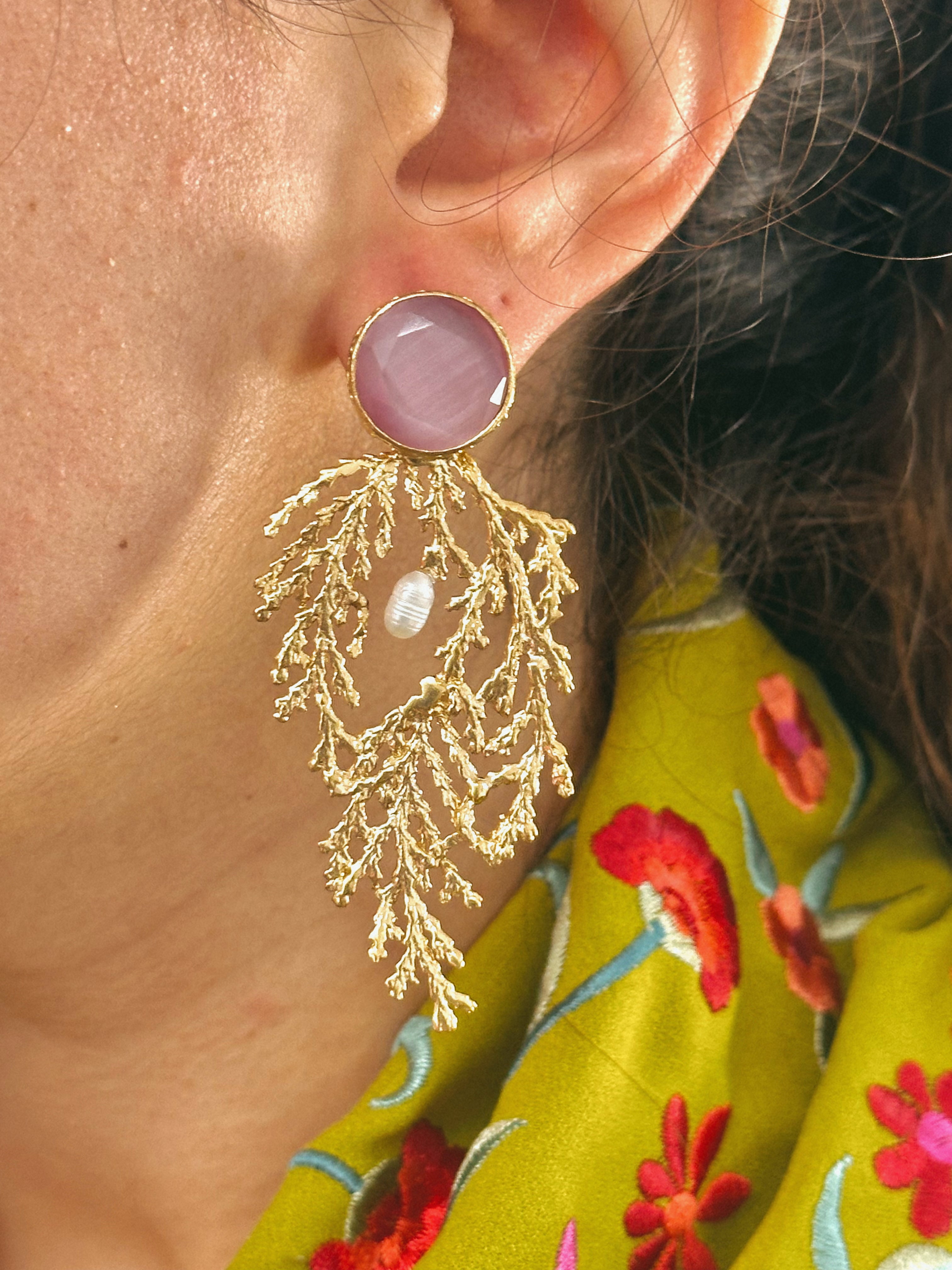 Pendientes Linares Rosa Palo