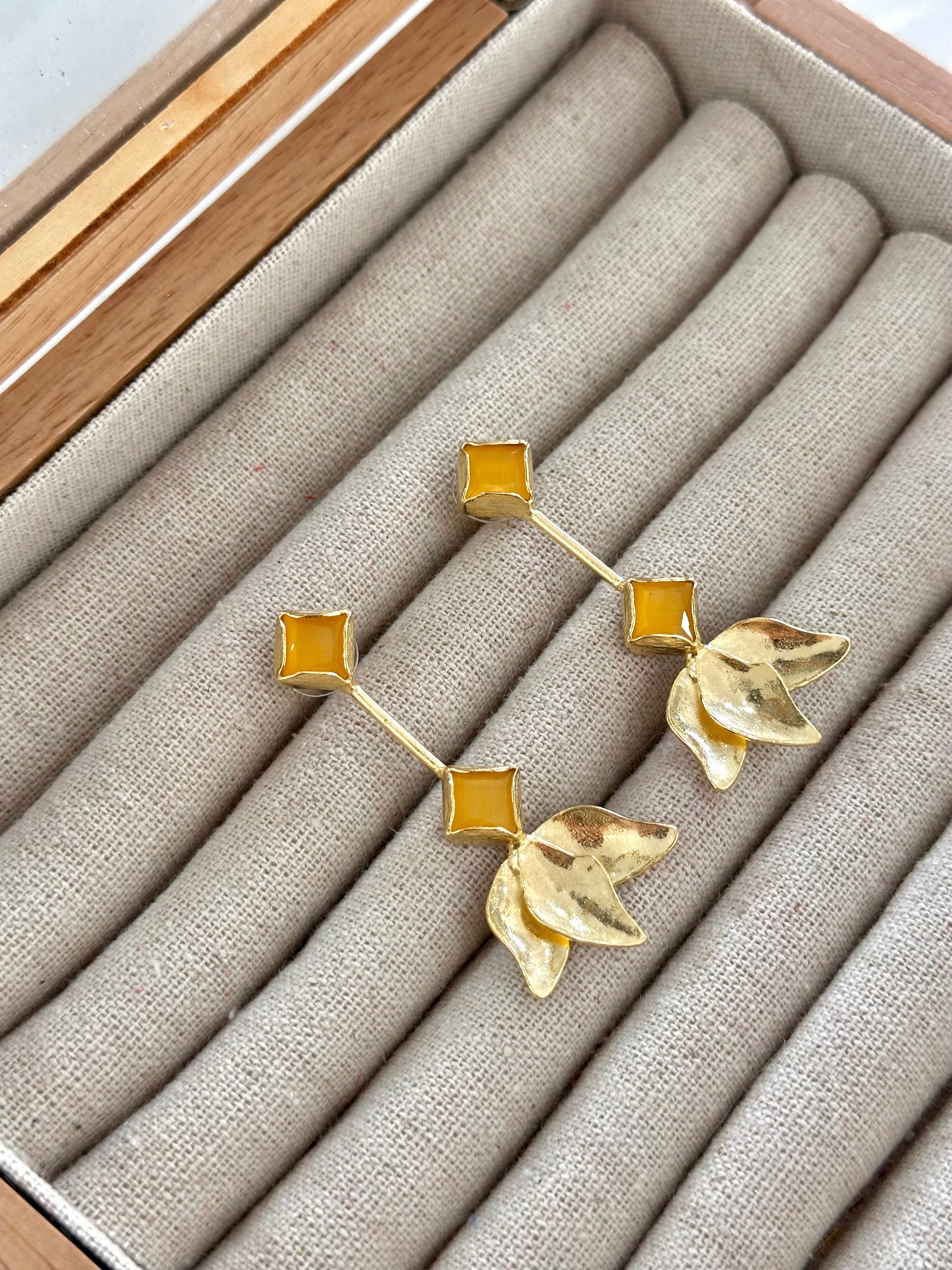 Pendientes Tulipán Mostaza