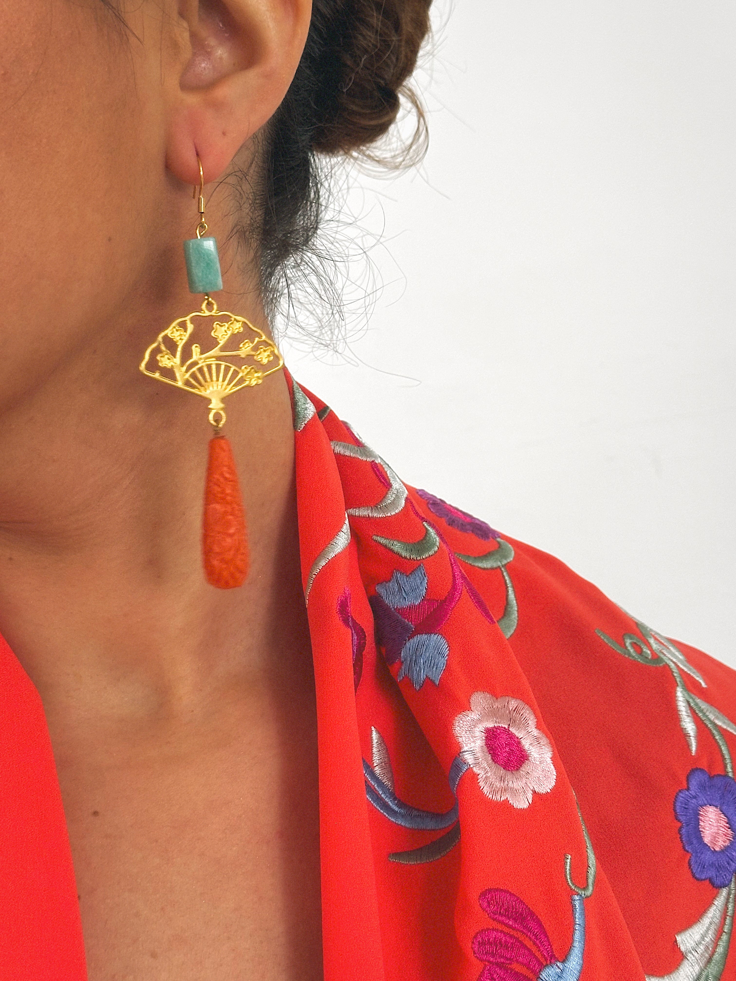 Pendientes Abanico Corales