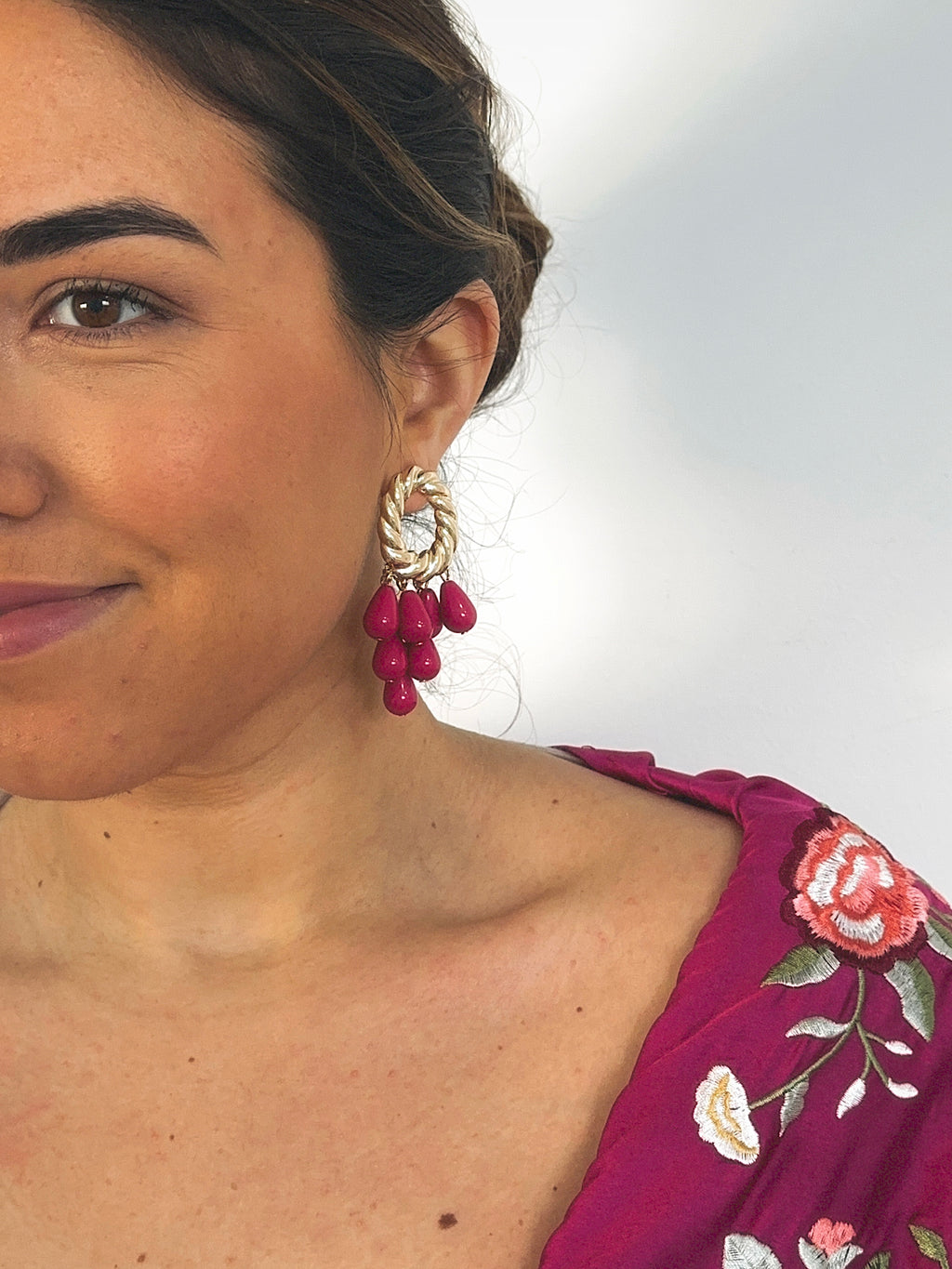 Pendientes Cascada Buganvilla/freson