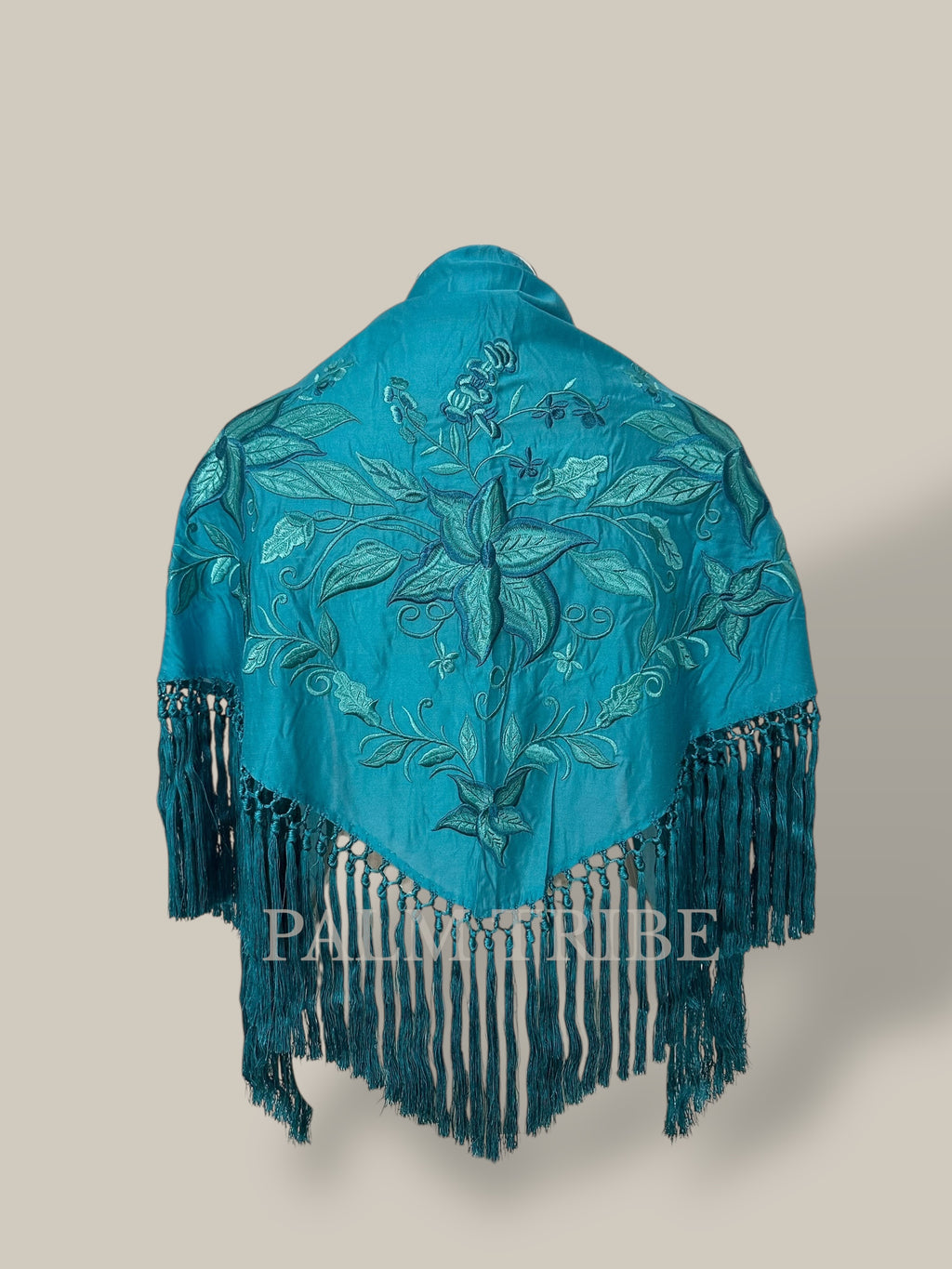 Mantoncillo Lirio Turquesa 100% seda