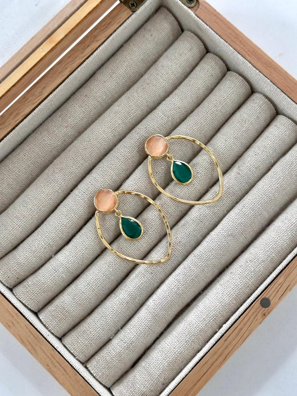 Pendientes Matilda Salmón y Verde