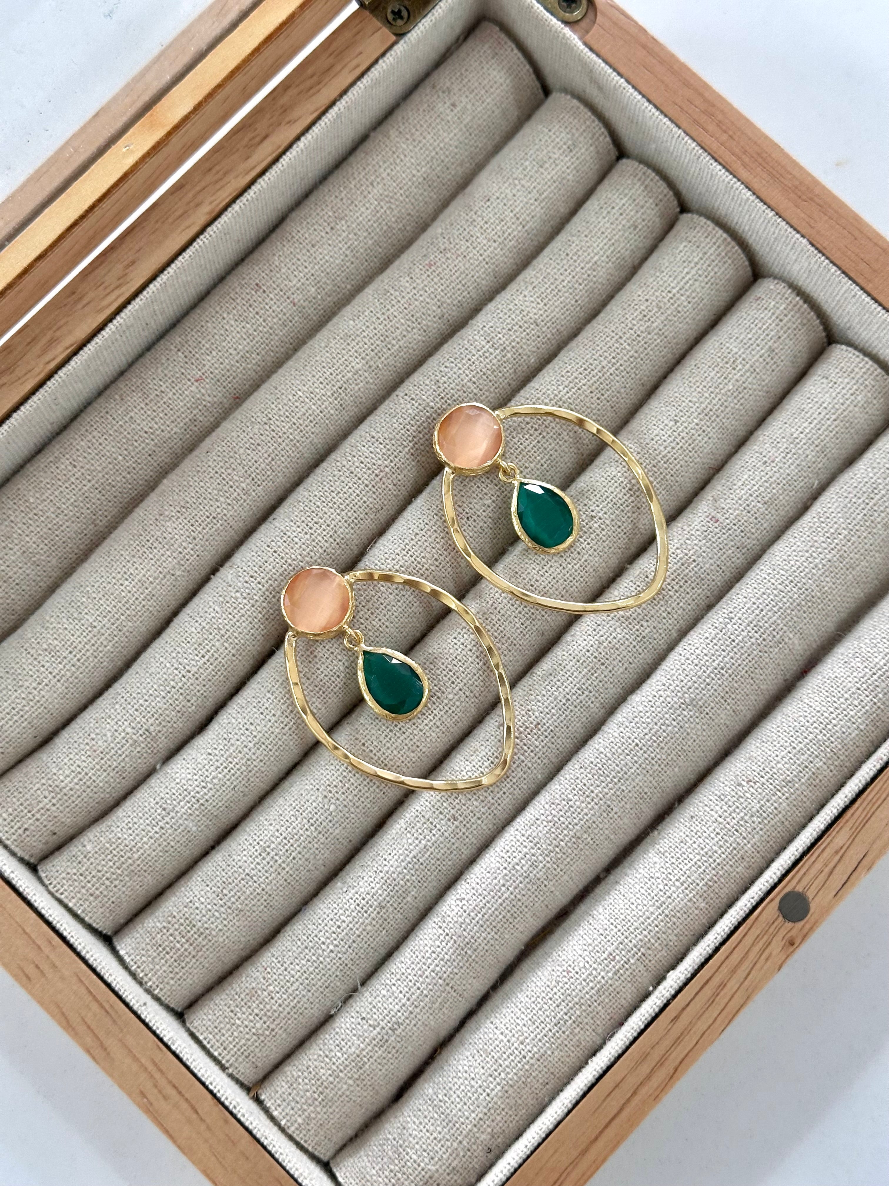 Pendientes Matilda Salmón y Verde
