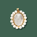 Medalla Nuestra Señora de los Dolores Nacar y perlas