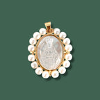 Medalla Nuestra Señora de los Dolores Nacar y perlas