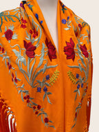 Mantoncillo Amapola naranja bordado