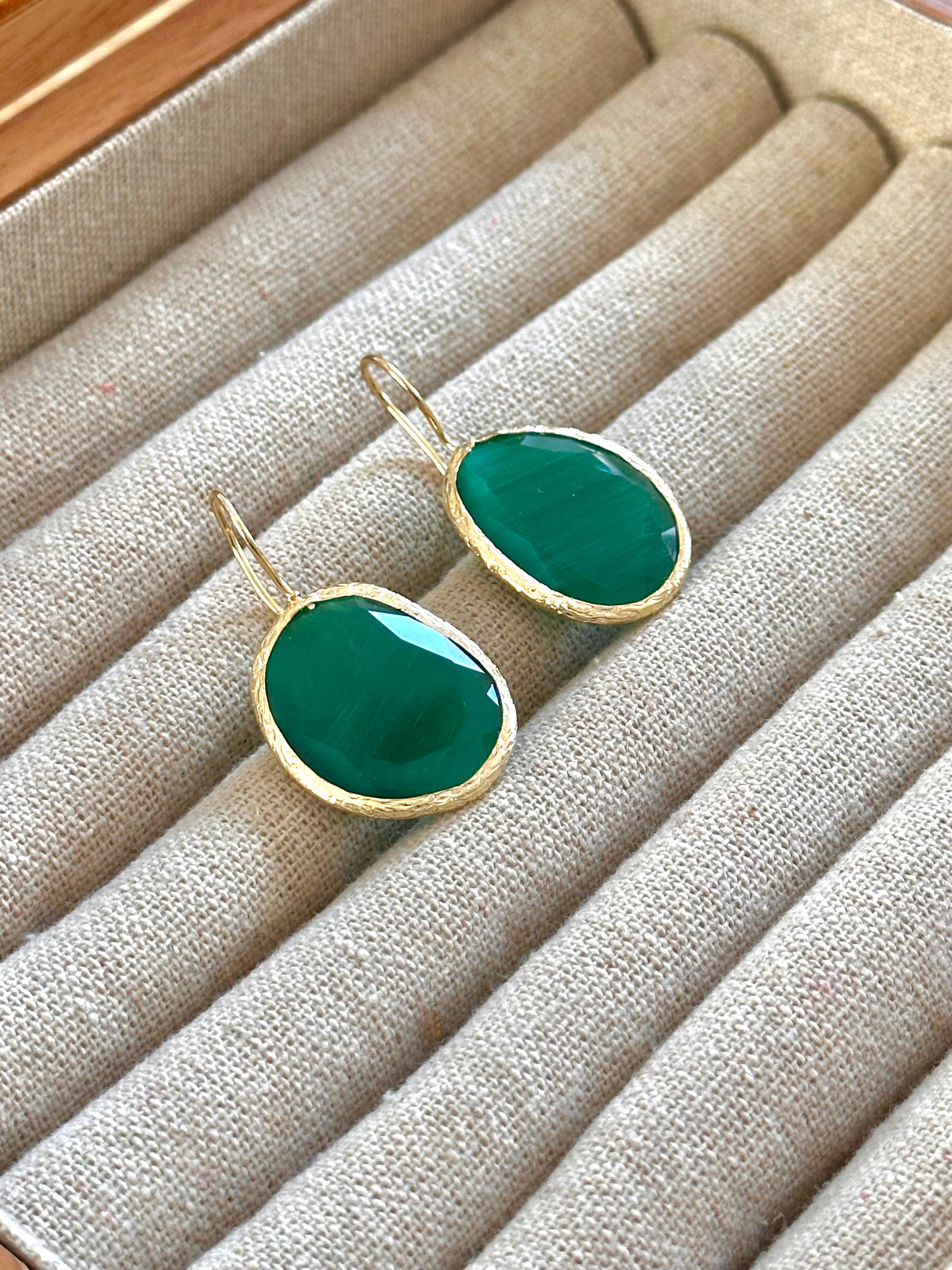 Pendientes Óvalo Esmeralda