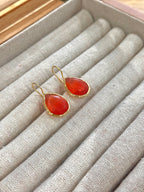 Pendientes lagrima naranja fuerte