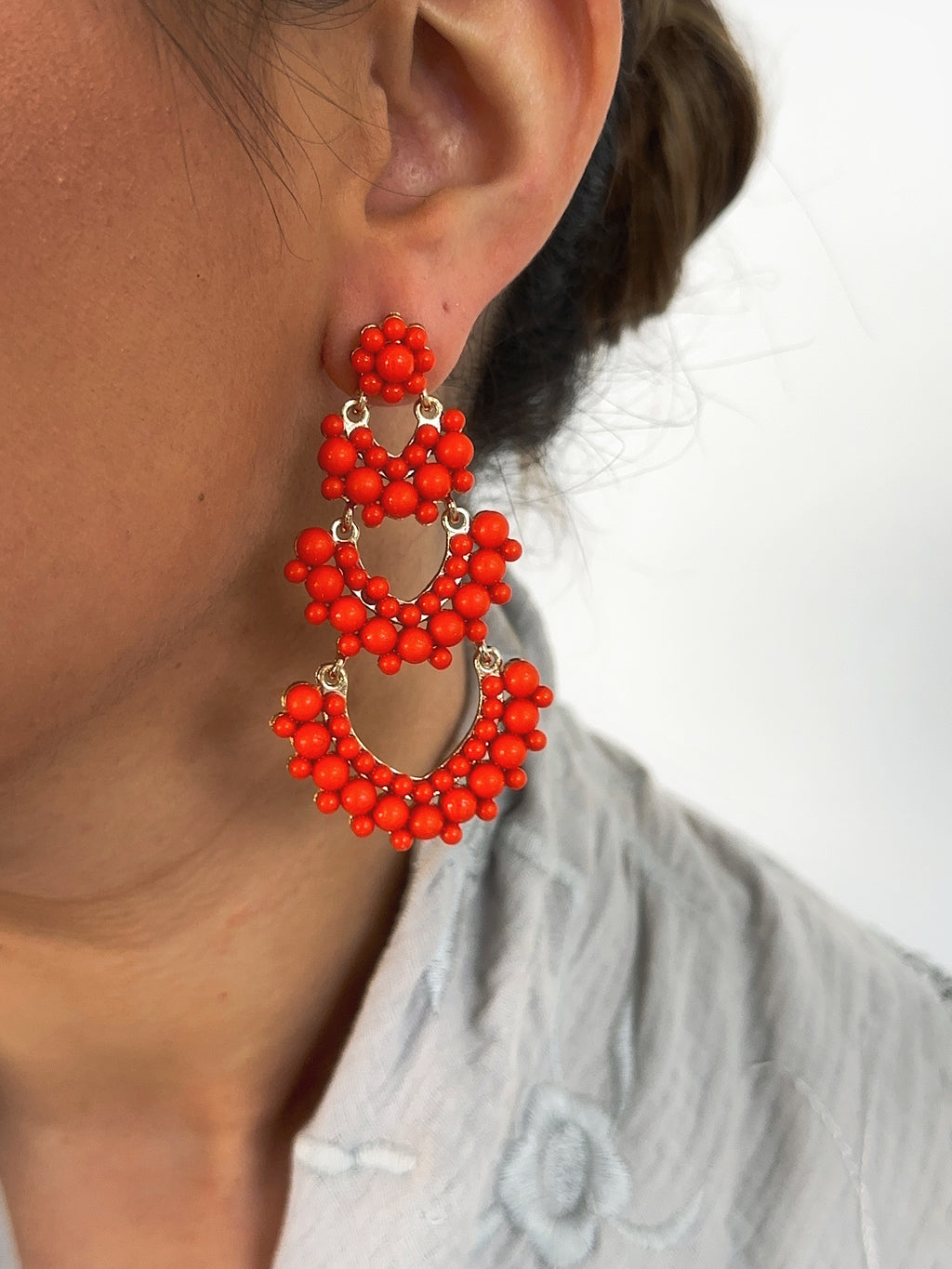 Pendientes Solera Naranja Rojizo