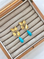 Pendientes Hojas Piedra Natural