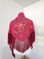 Mantoncillo Clavelines Rosa Crepe Oscuro