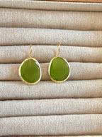 Pendientes Óvalo Verde Oliva