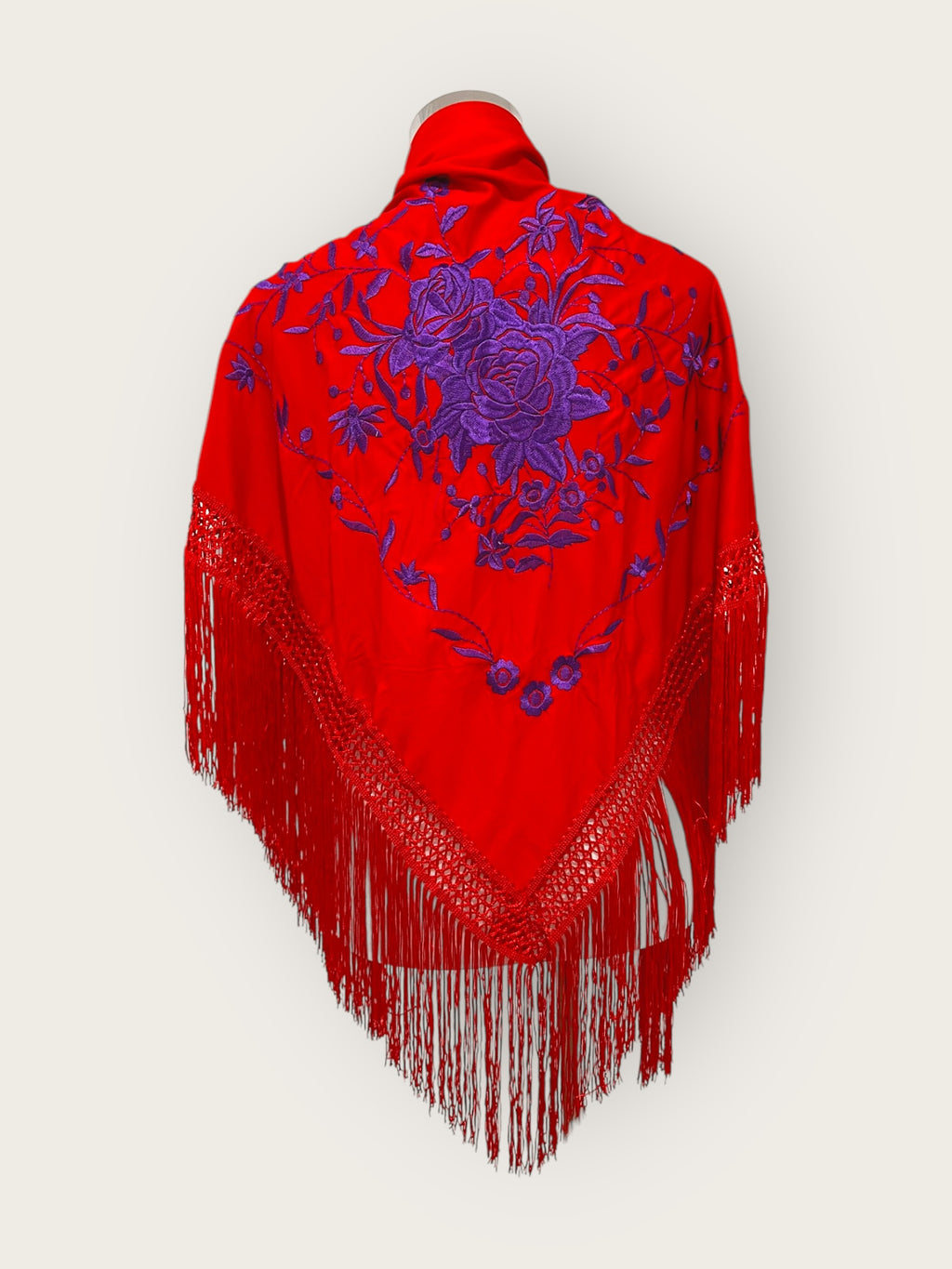 Mantoncillo Rojo bordado morado