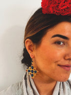 Pendientes Estrella Azul Marino y Rojo