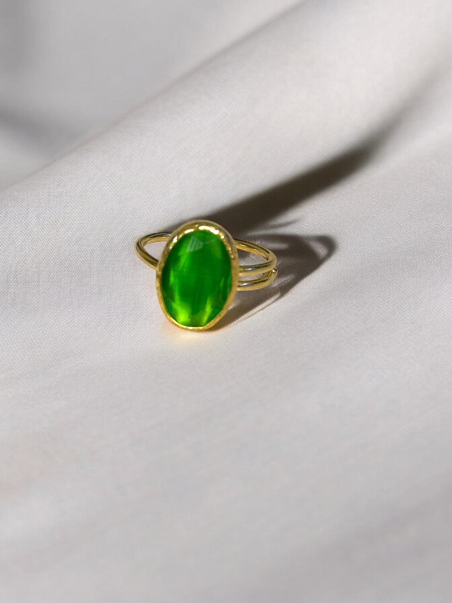 Anillo Óvalo Cristal verde