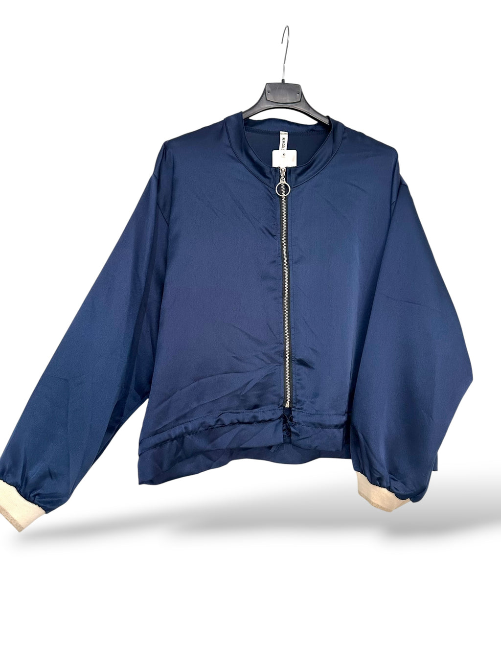 Bomber satinada azul marino