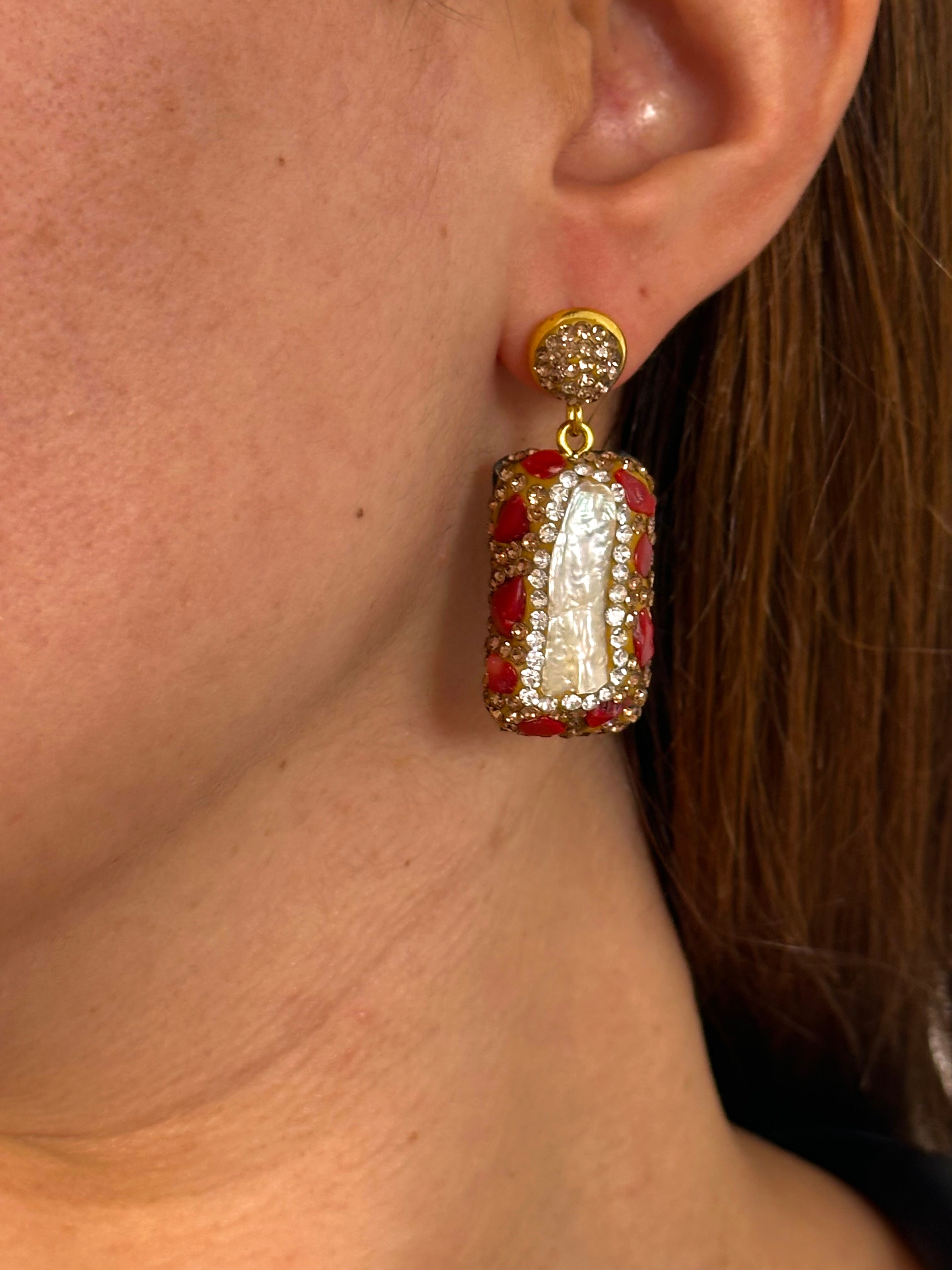 Pendientes Cosmopolitan rojos