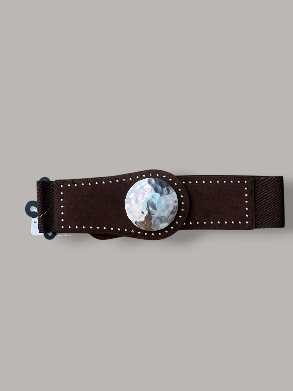 Cinturón elástico círculo plata