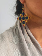 Pendientes Estrella Azul Marino y Rojo