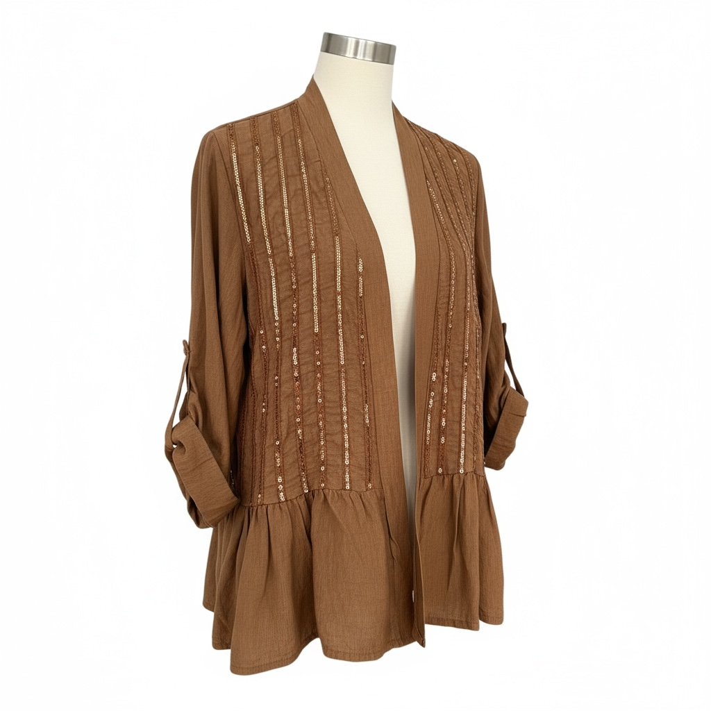 Chaleco Lentejuelas Camel