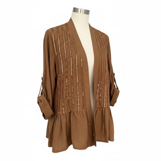 Chaleco Lentejuelas Camel