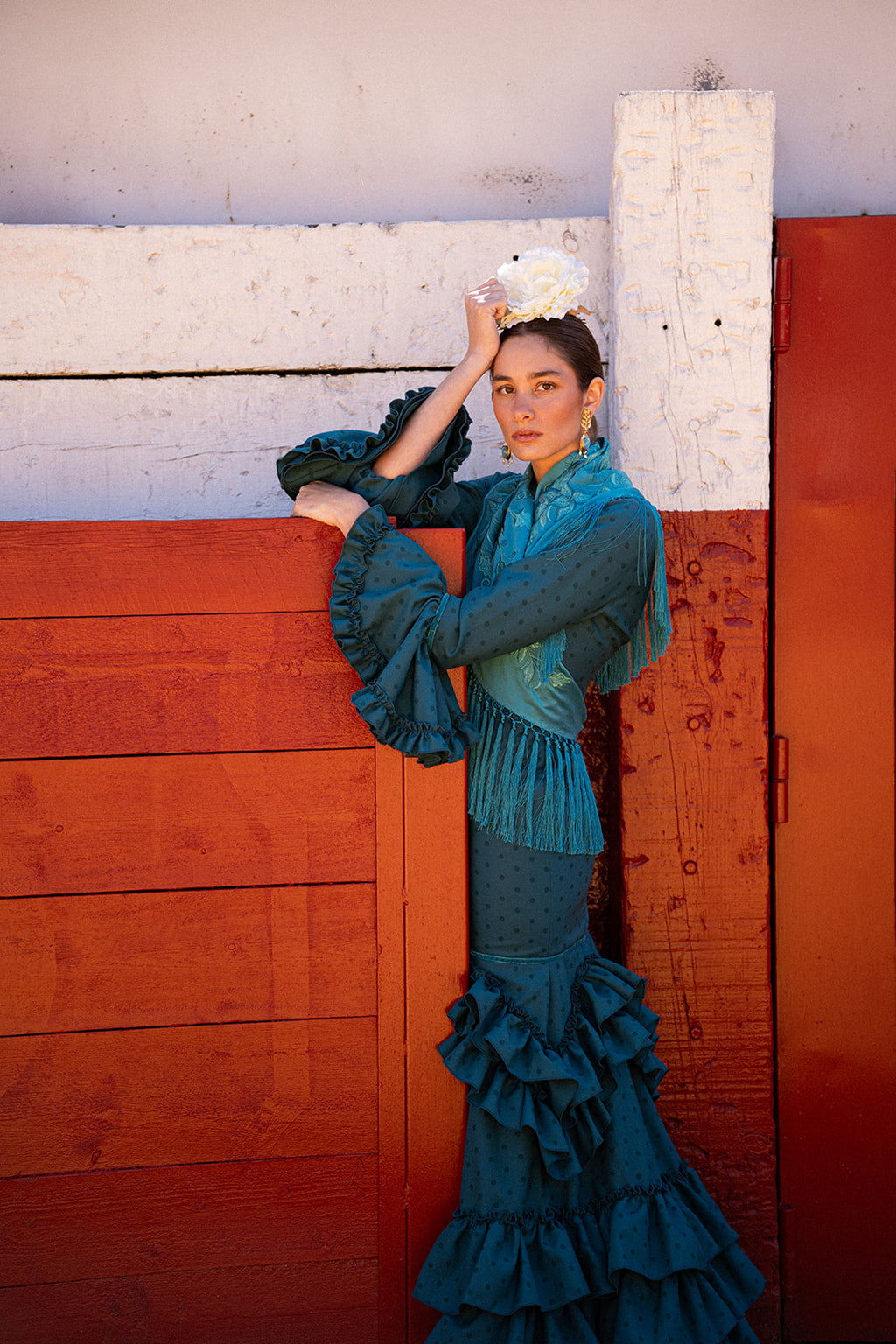 Traje de Flamenca - Modelo Triana Turquesa Lunar