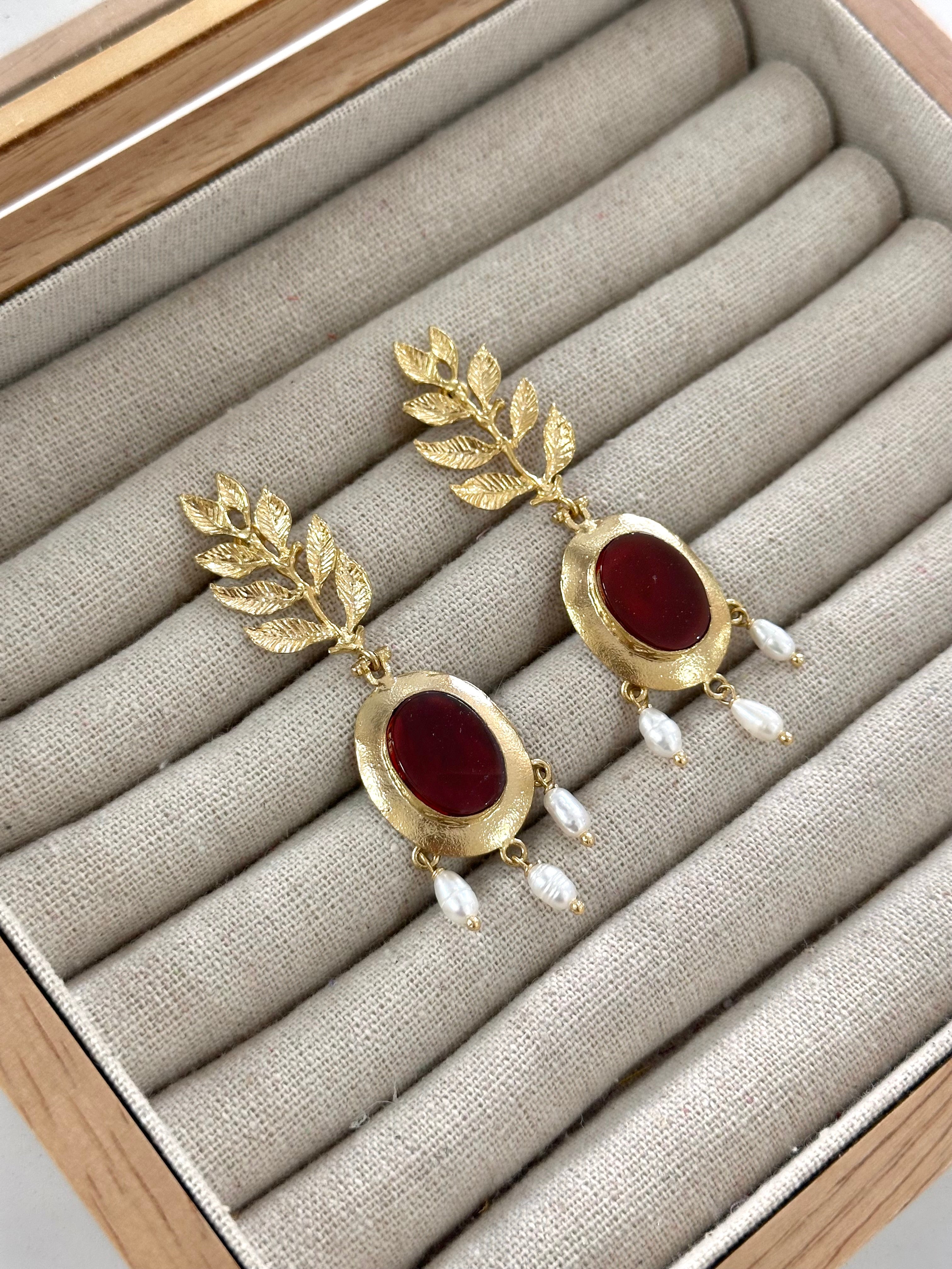 Pendientes Jerez Marrón