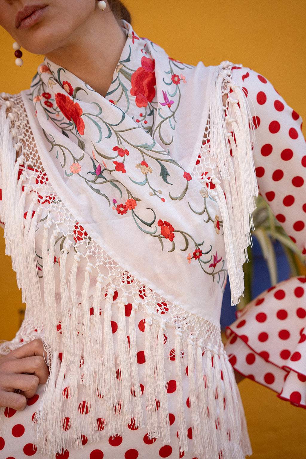 Mantoncillo Jaleo Blanco con rojo