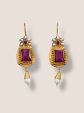 Pendientes Eloisa Buganvilla y perla