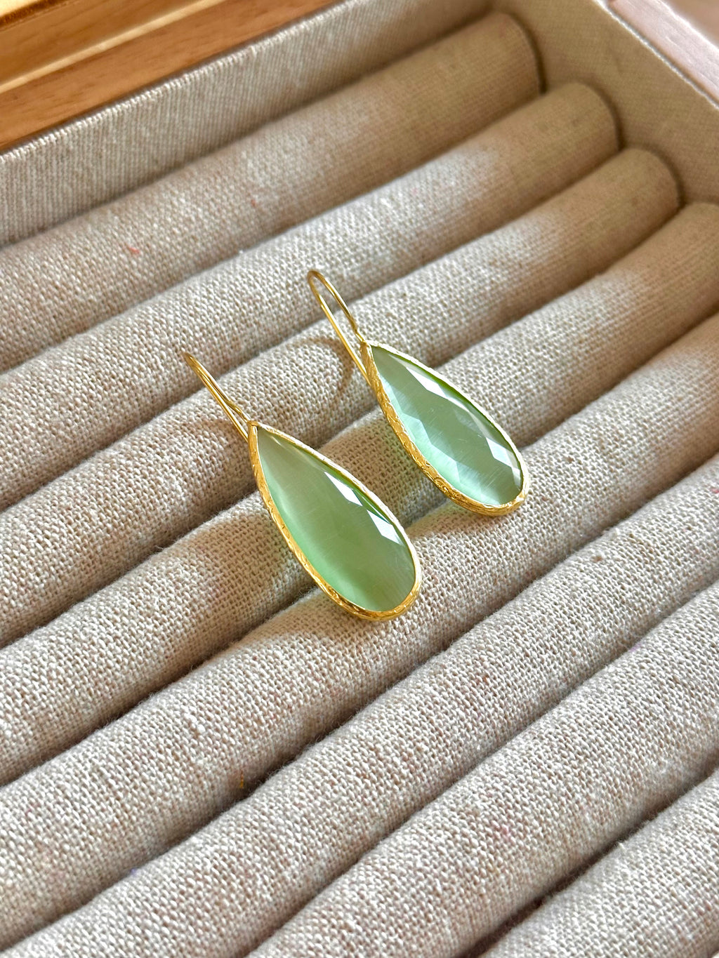 Pendientes lagrima big verde