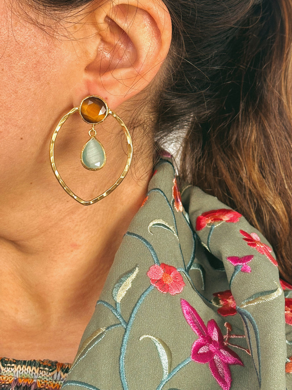 Pendientes Matilda Marrón y Azul