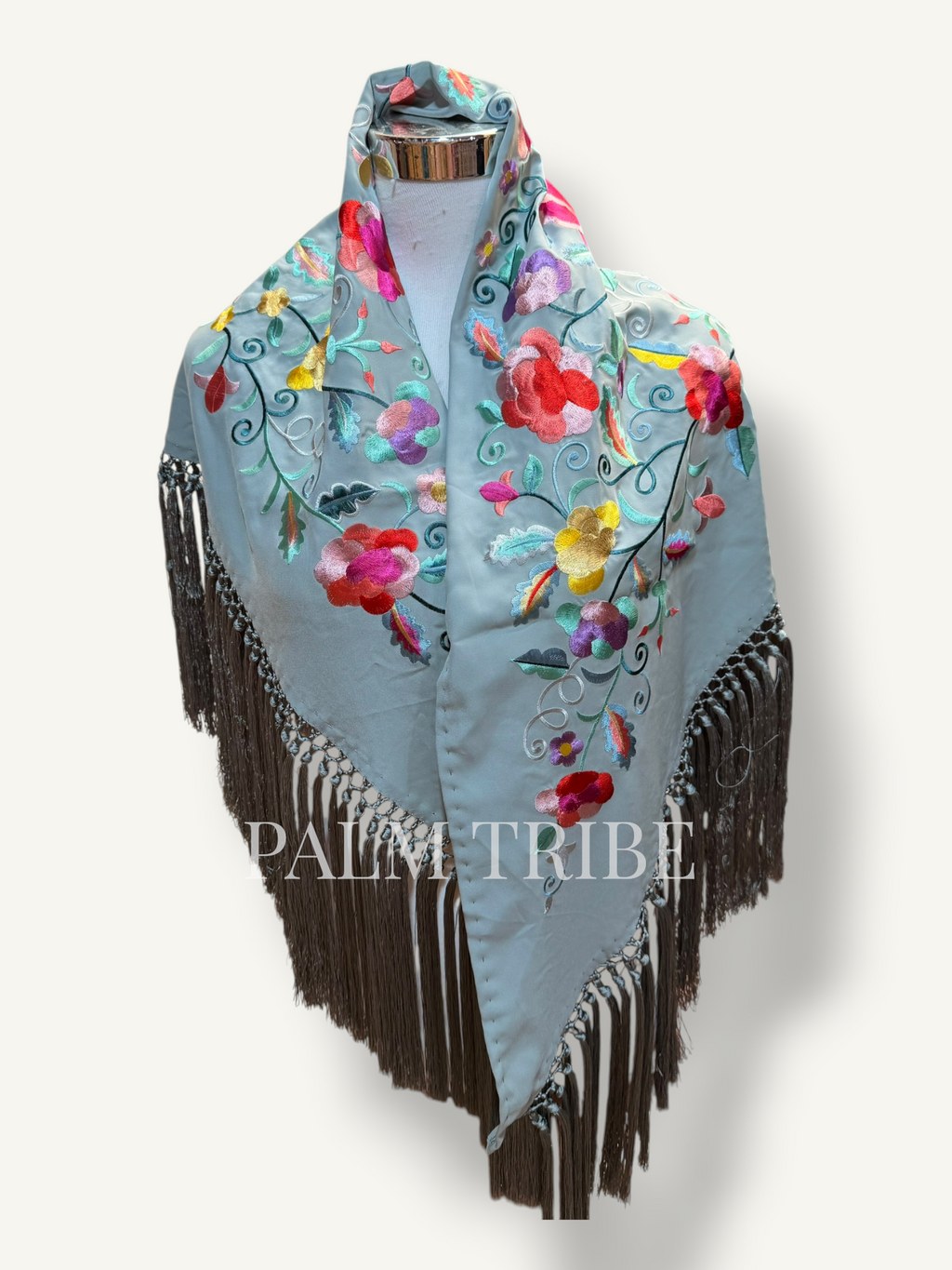 Mantoncillo Flores Gris