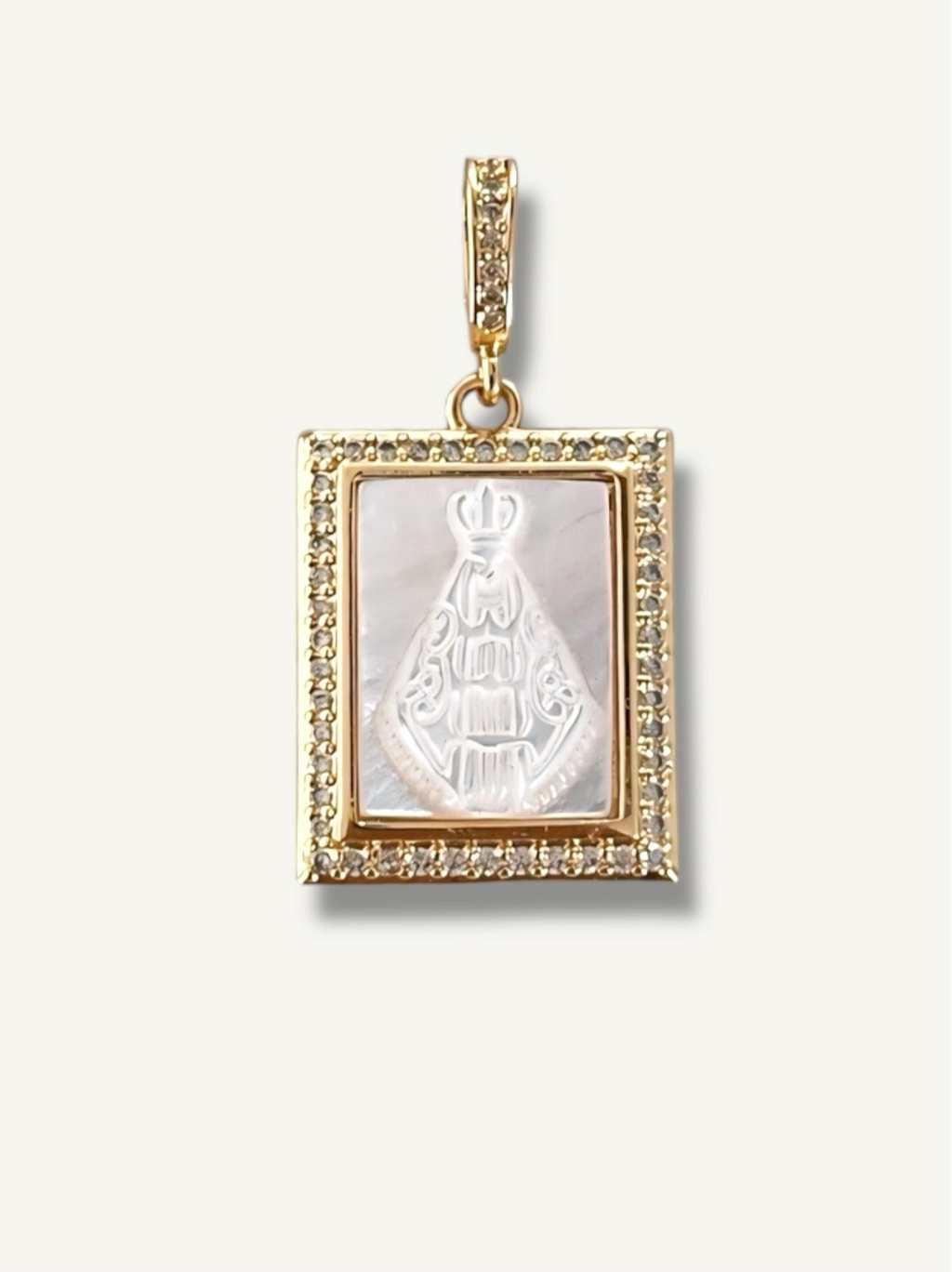 Medalla Nuestra Señora de los Dolores Nácar y Circonitas