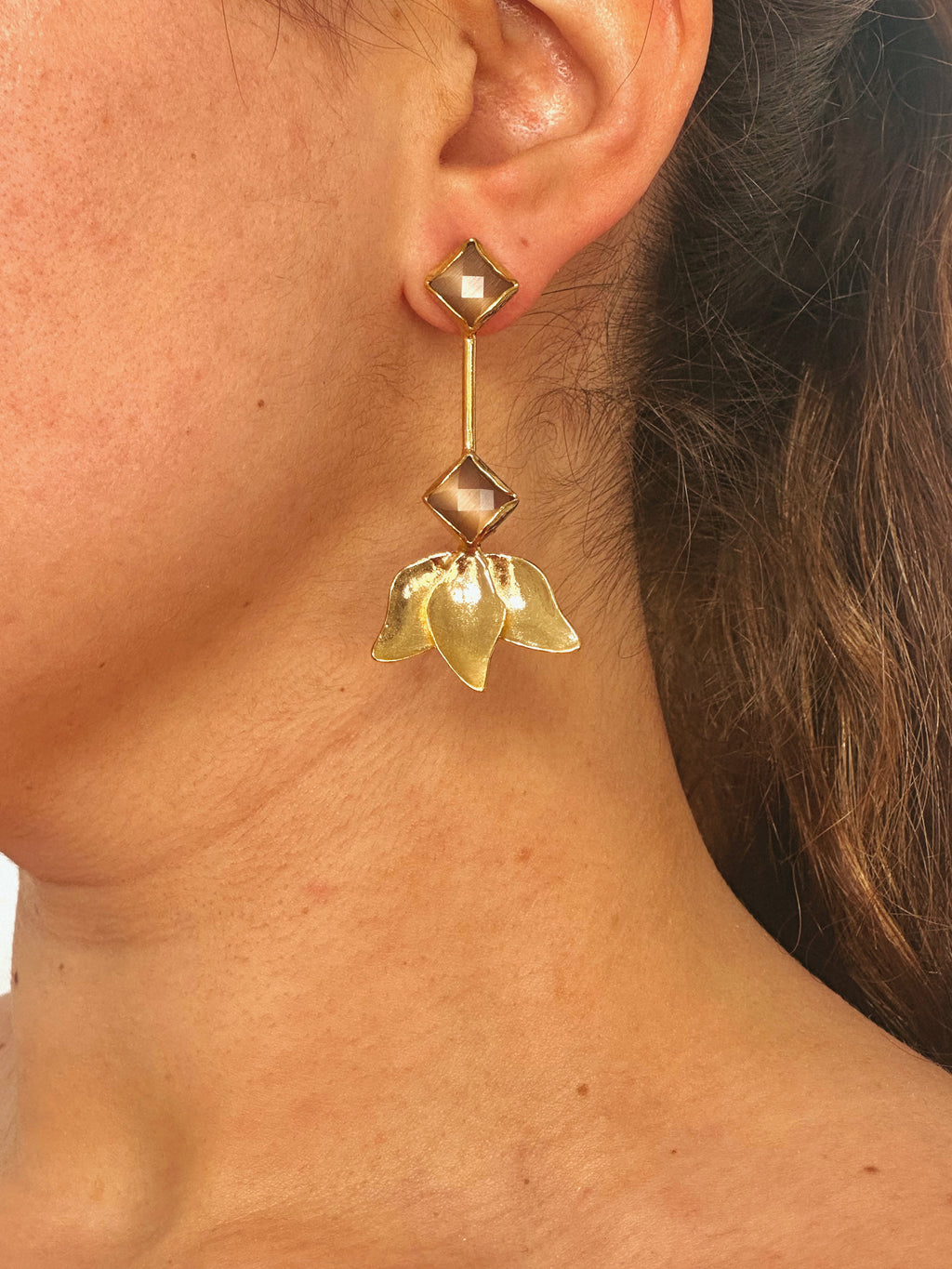 Pendientes Tulipán Champagne