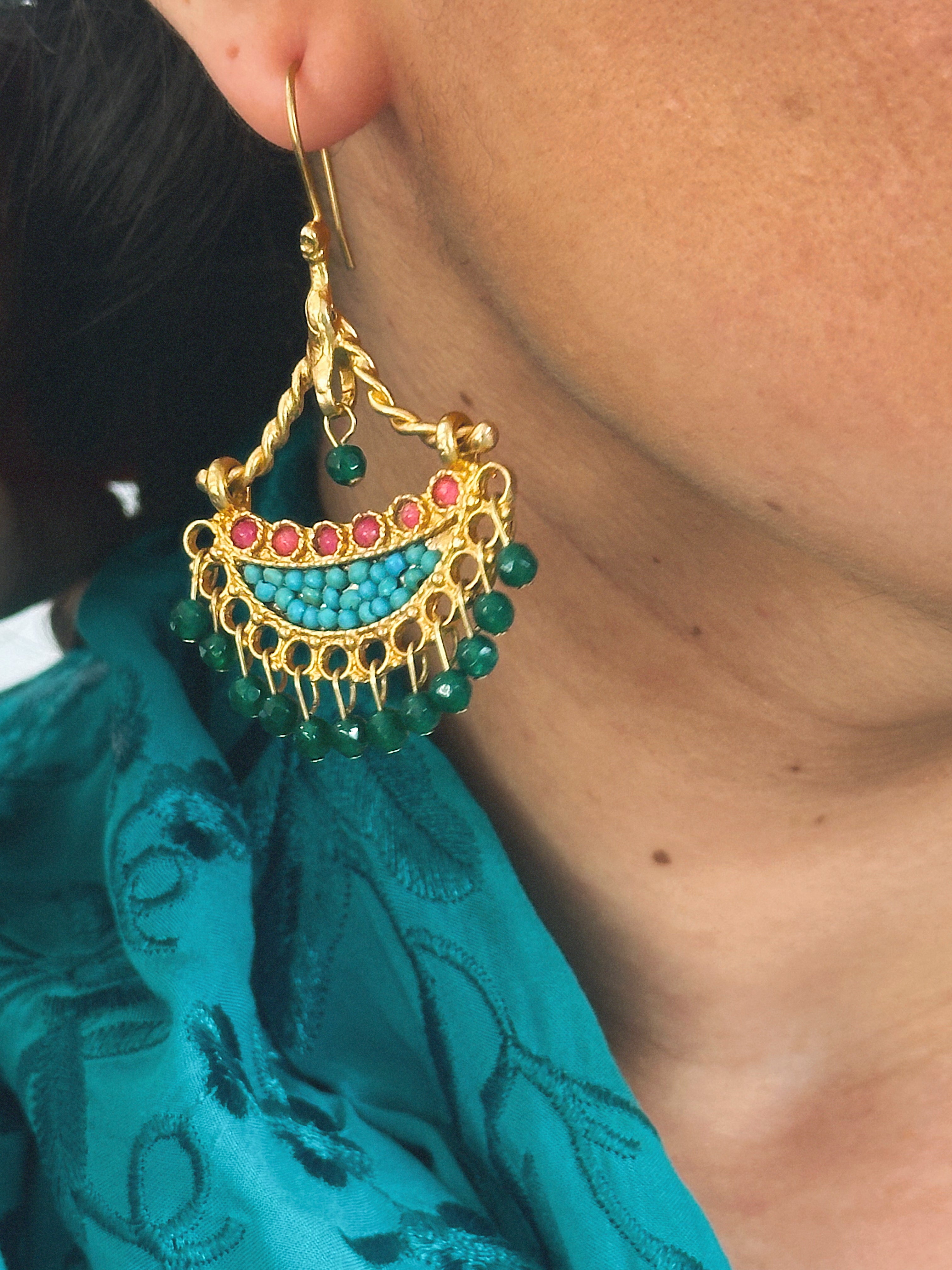 Pendientes Candela Verdosos