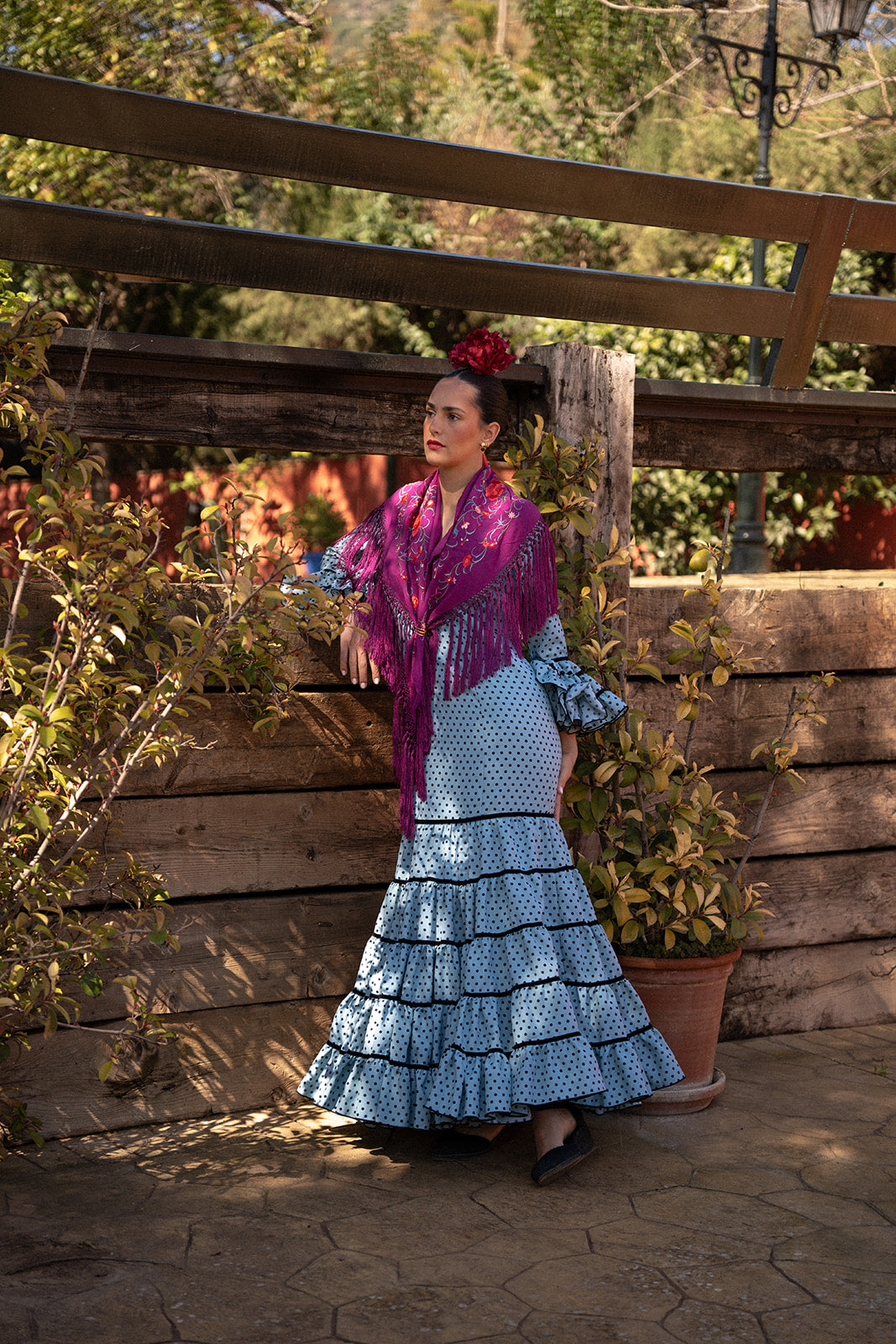 Traje de flamenca - Modelo Jaleo Aquamarina y negro