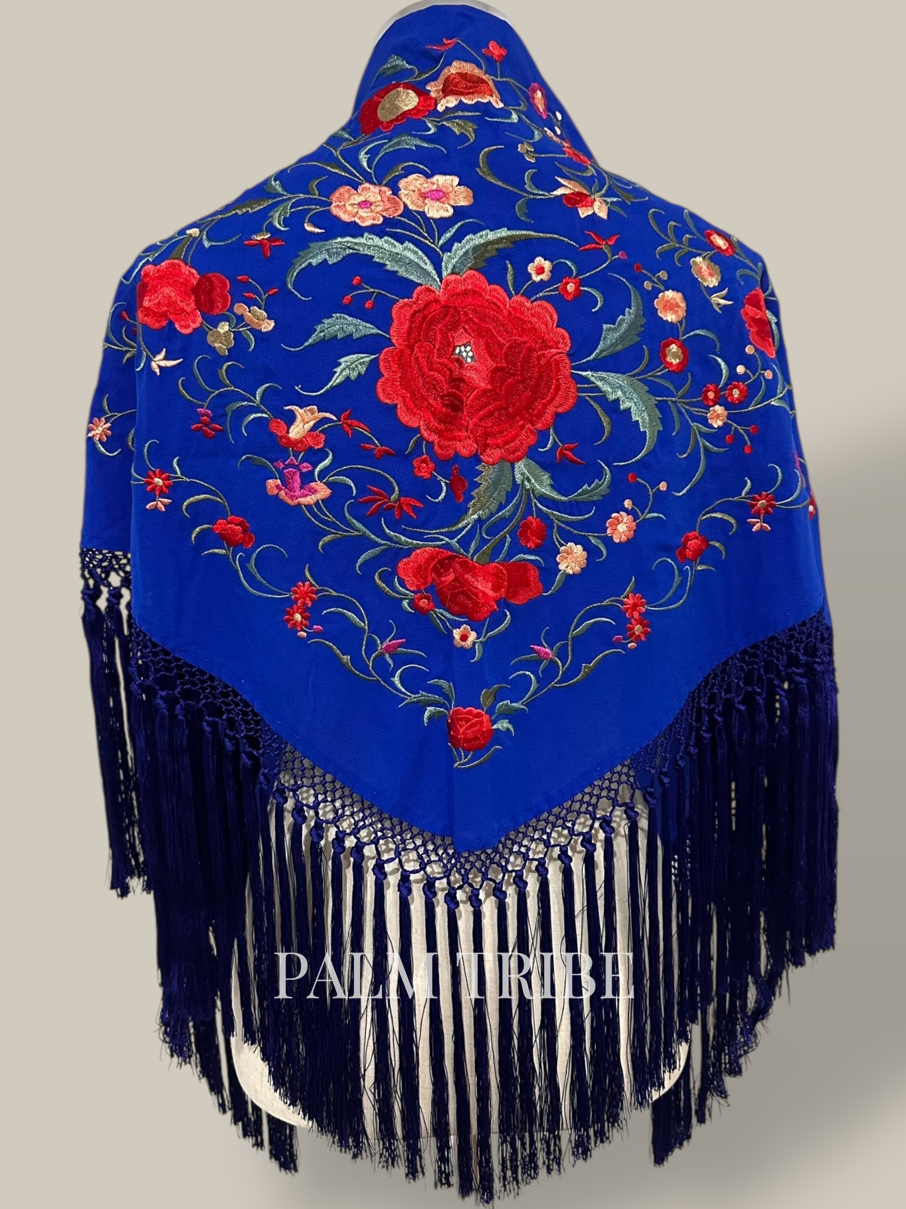 Mantoncillo Jaleo Azul Eléctrico con rojo
