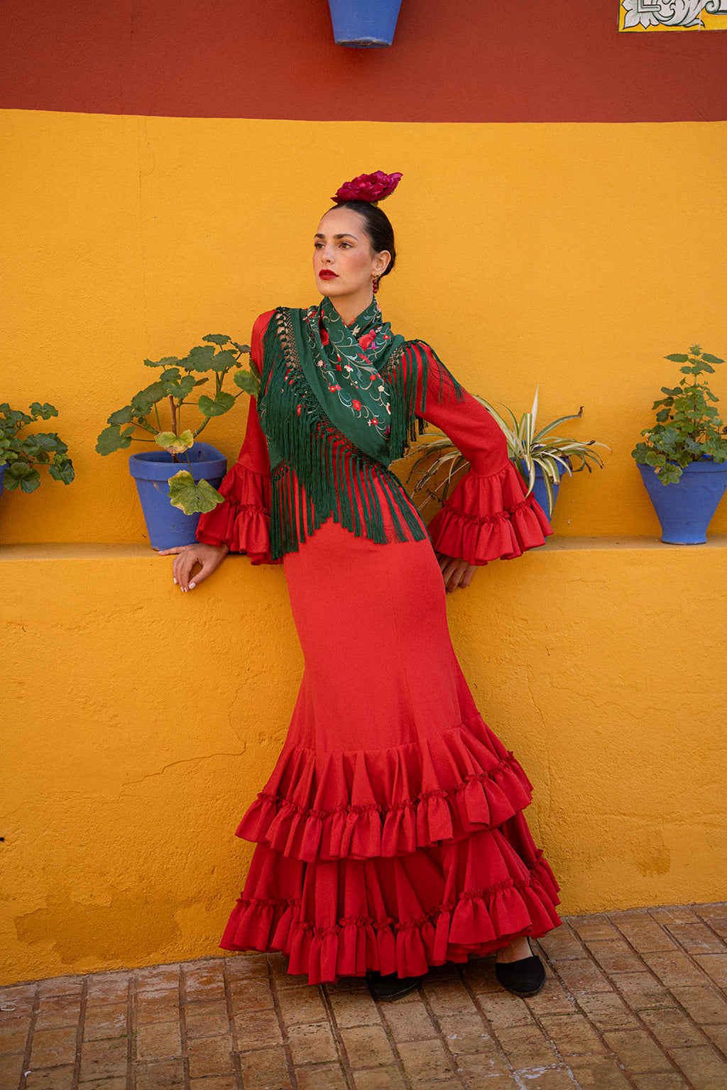 Traje de flamenca - Modelo Rocío Rojo