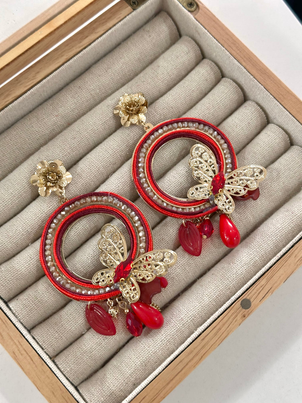 Pendientes Aurora Rojo