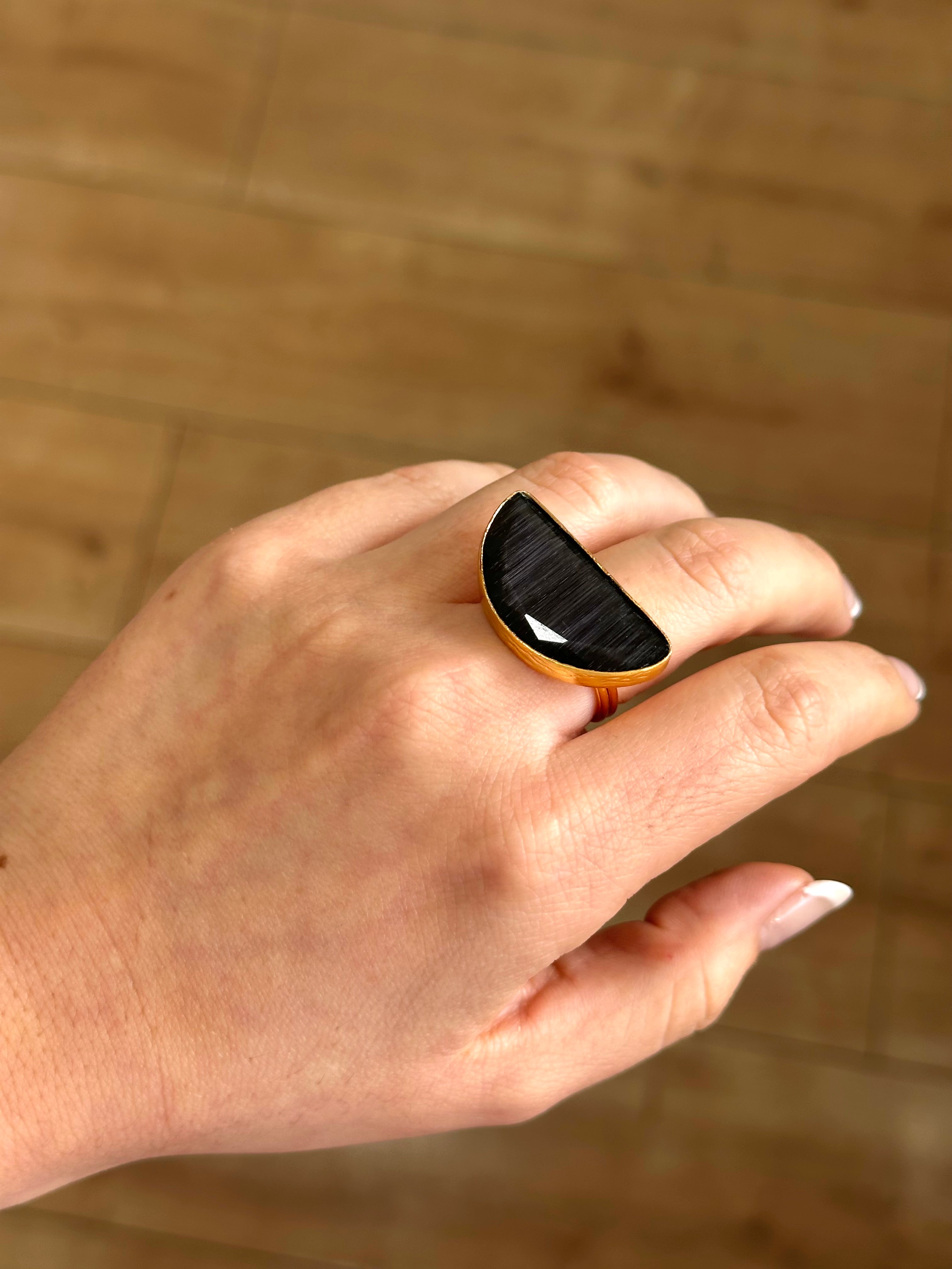 Anillo Afrodita Maxi Negro