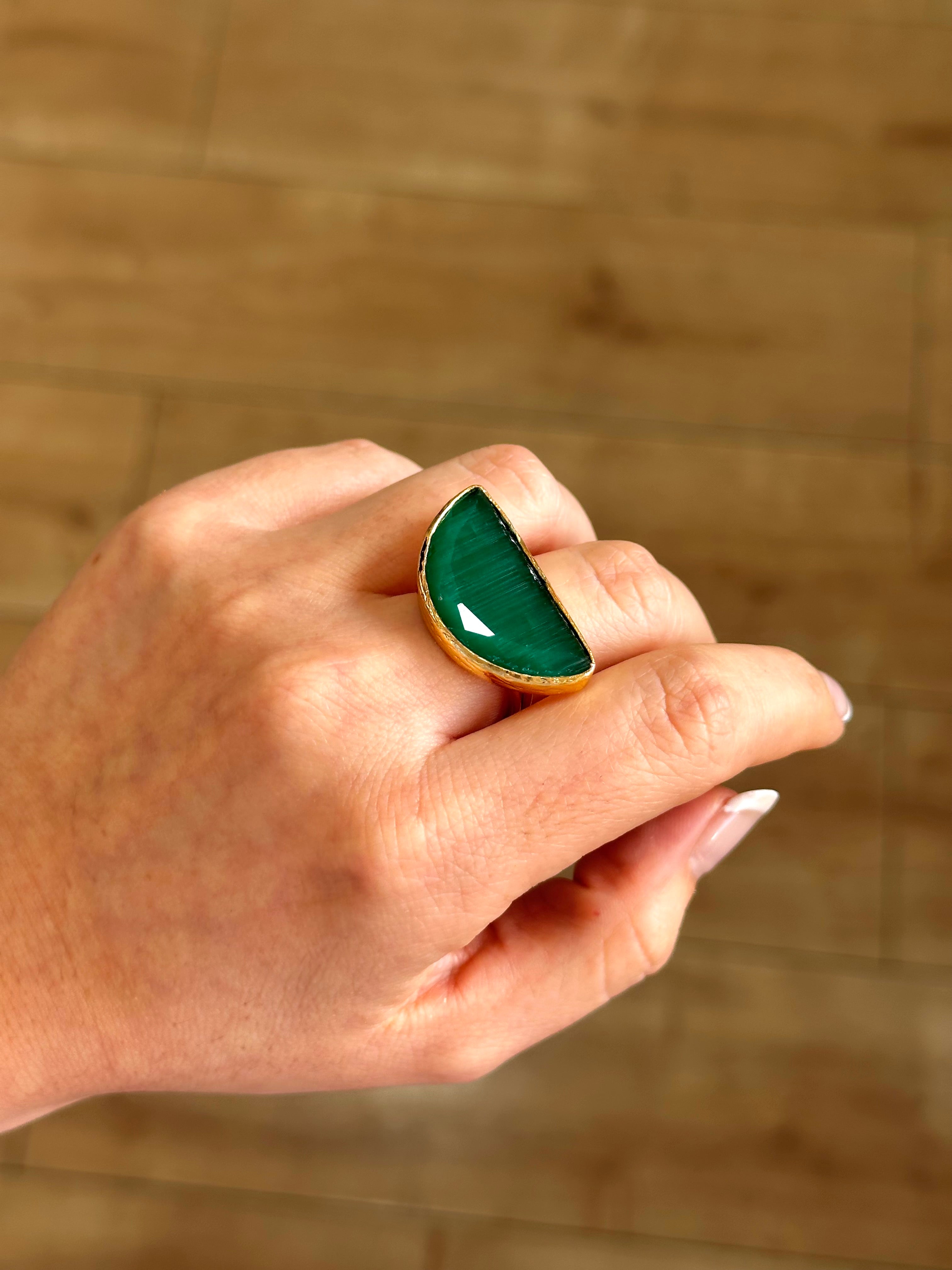 Anillo Afrodita Maxi Esmeralda