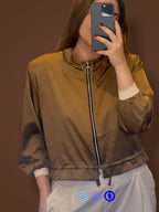 Bomber satinada dorada oscuro