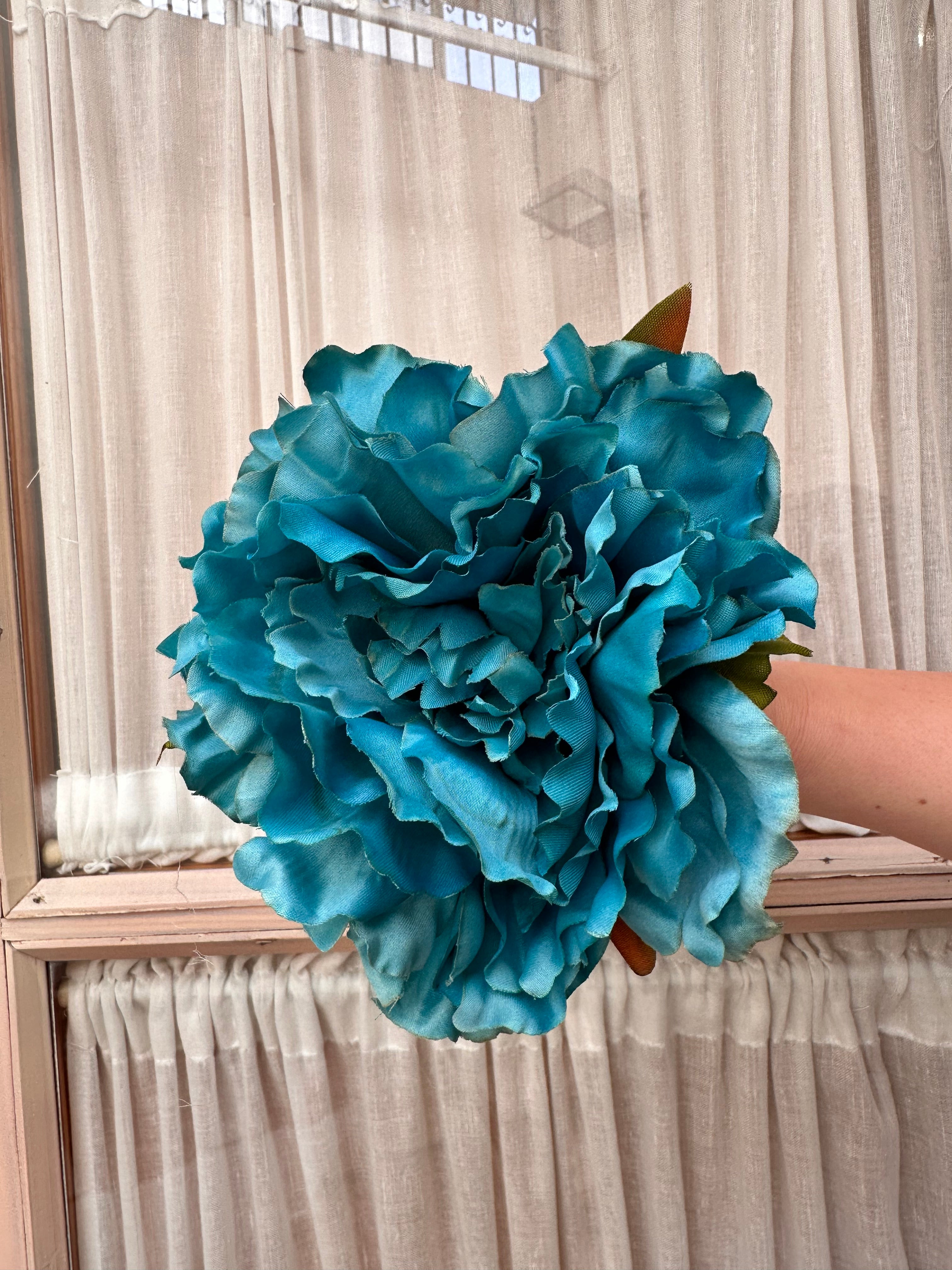 Peonia grande azul turquesa