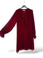 Vestido chorreras Burdeos