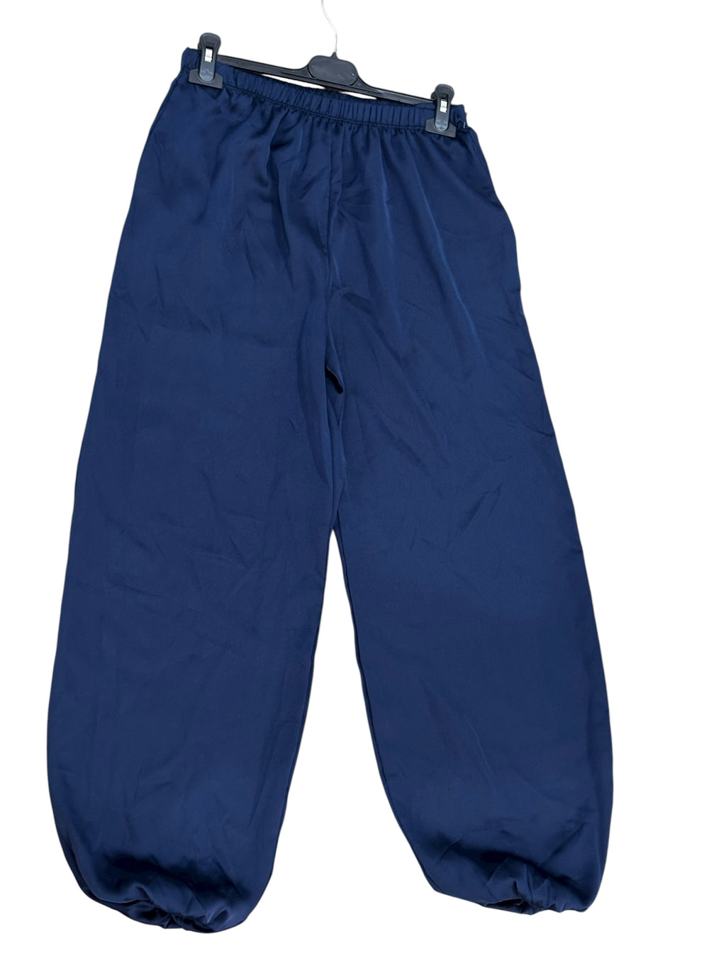 Pantalón Satinado Bombacho Azul Marino