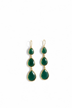 Pendientes lágrima triple Esmeralda