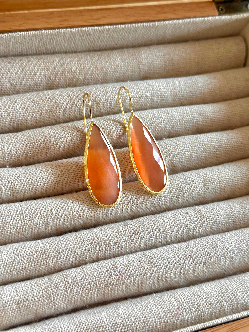 Pendientes lagrima big naranja