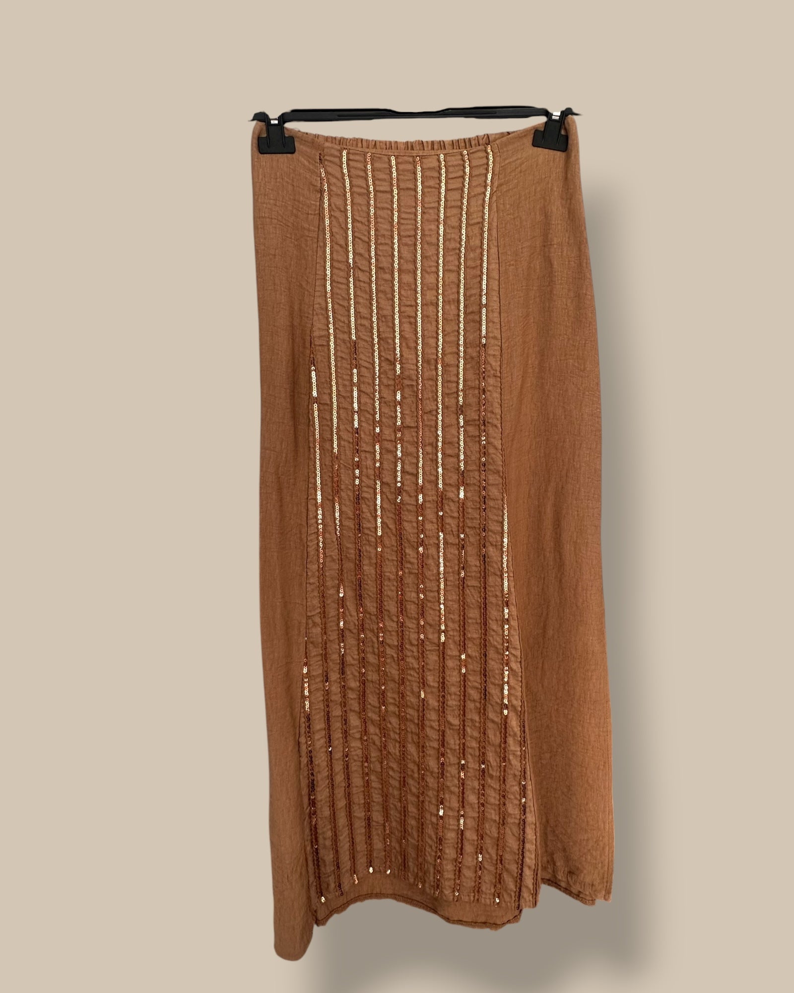 Falda Lentejulas Camel