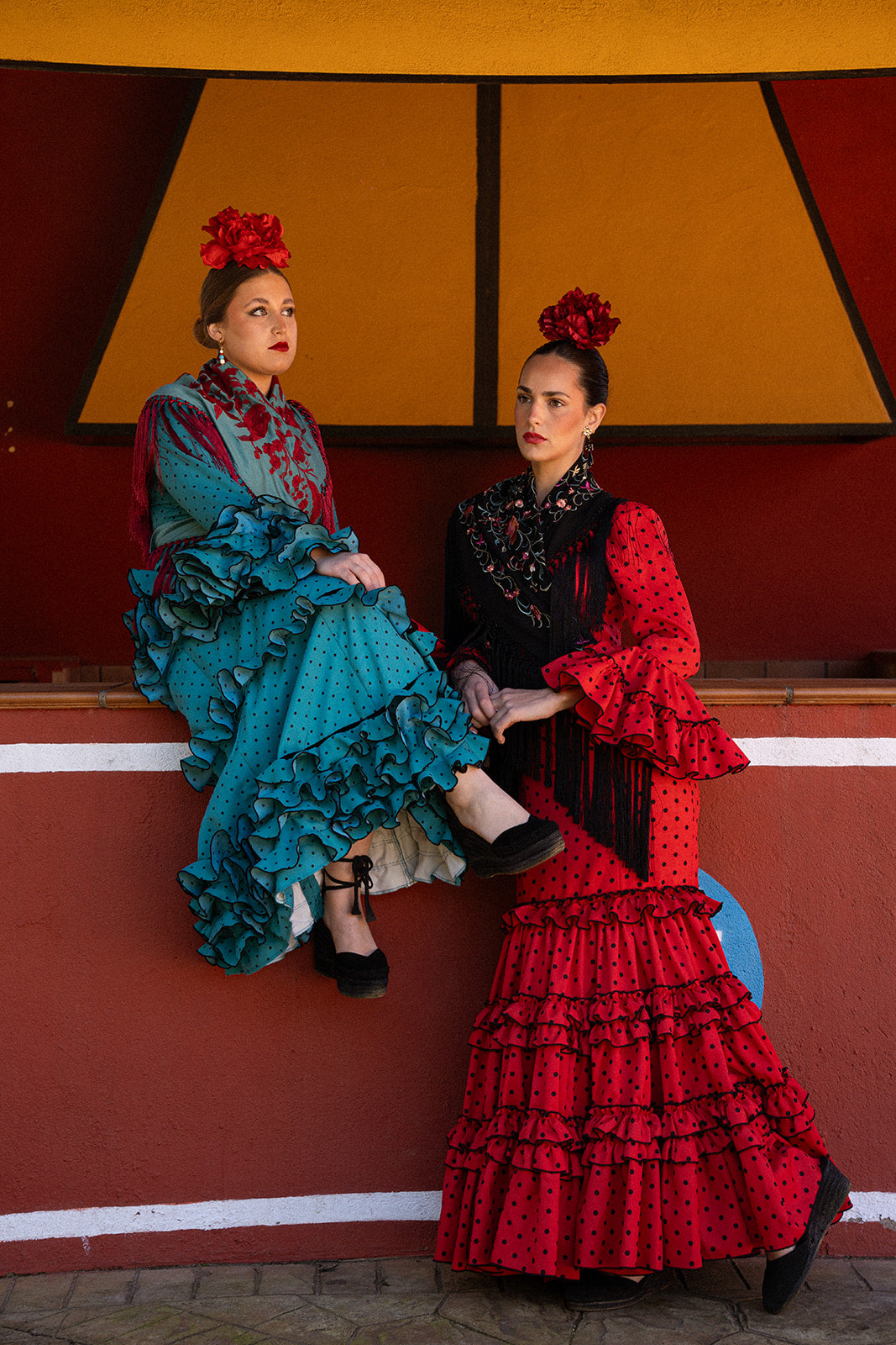 Traje de Flamenca - Modelo Clavel Rojo y Negro