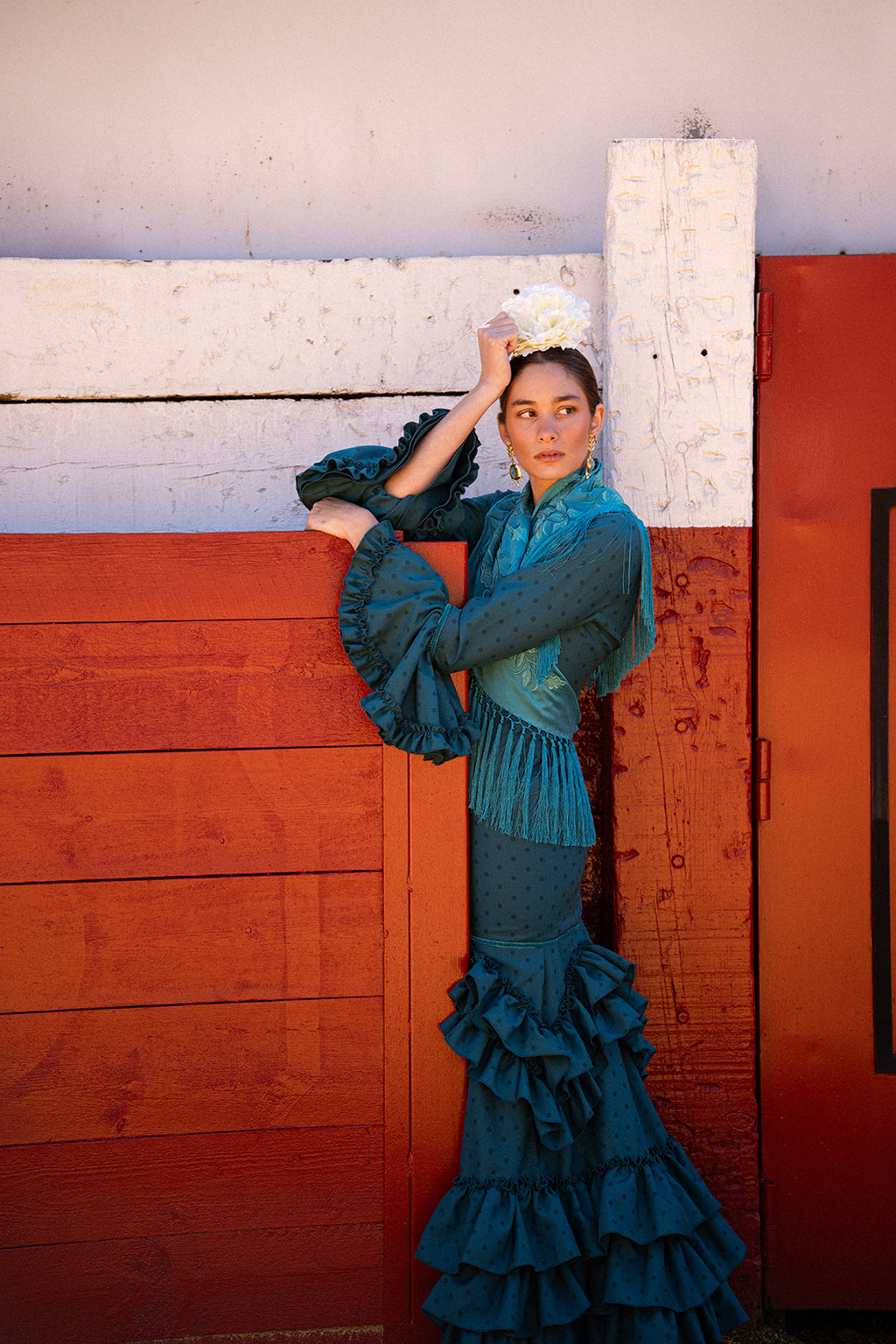 Traje de Flamenca - Modelo Triana Turquesa Lunar